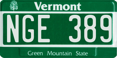 VT license plate NGE389