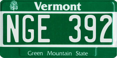 VT license plate NGE392