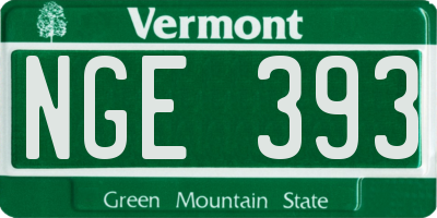VT license plate NGE393