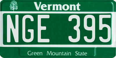 VT license plate NGE395