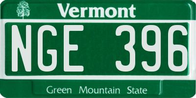 VT license plate NGE396