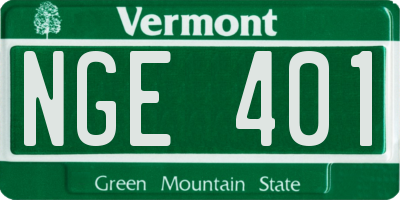 VT license plate NGE401