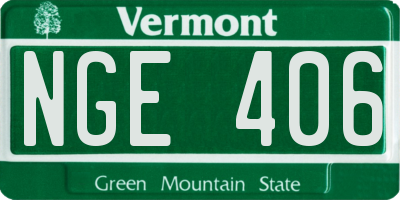 VT license plate NGE406