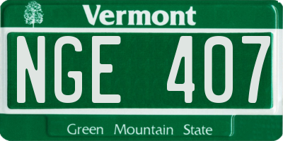 VT license plate NGE407
