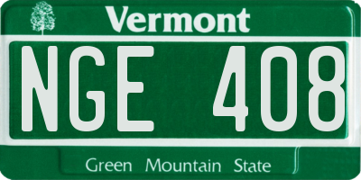 VT license plate NGE408