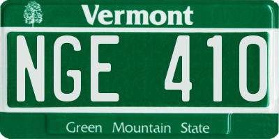 VT license plate NGE410