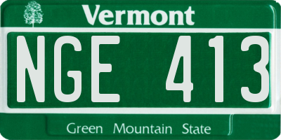 VT license plate NGE413