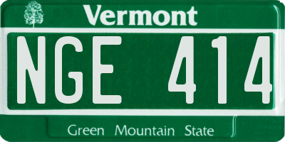 VT license plate NGE414