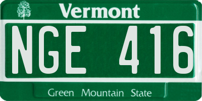 VT license plate NGE416