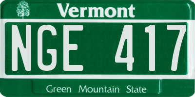 VT license plate NGE417