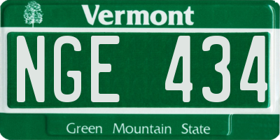 VT license plate NGE434
