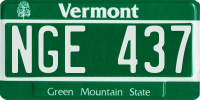 VT license plate NGE437