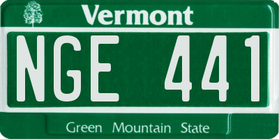 VT license plate NGE441