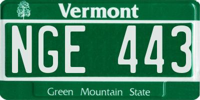 VT license plate NGE443