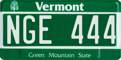 VT license plate NGE444