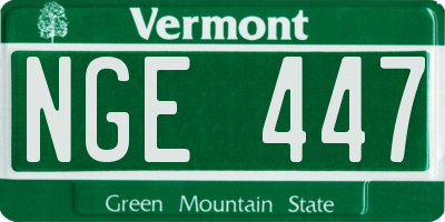 VT license plate NGE447