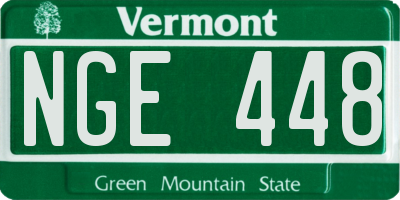 VT license plate NGE448