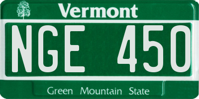 VT license plate NGE450