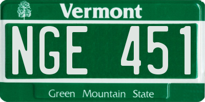 VT license plate NGE451