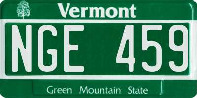 VT license plate NGE459