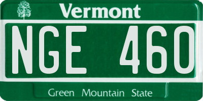 VT license plate NGE460
