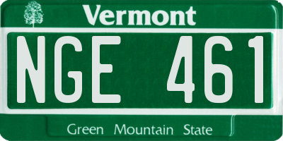 VT license plate NGE461