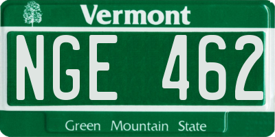VT license plate NGE462