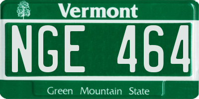 VT license plate NGE464