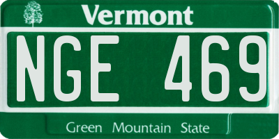 VT license plate NGE469