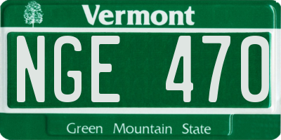VT license plate NGE470