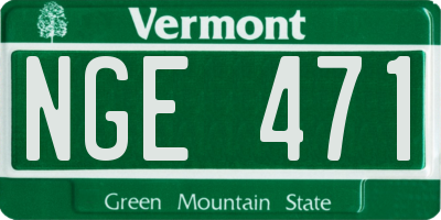 VT license plate NGE471