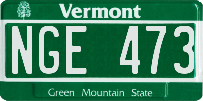 VT license plate NGE473