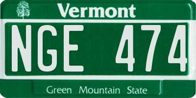 VT license plate NGE474