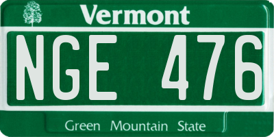 VT license plate NGE476