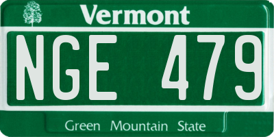VT license plate NGE479