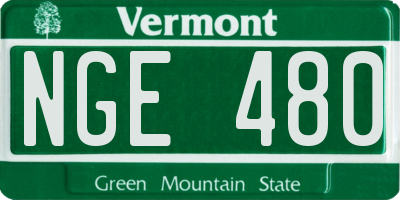 VT license plate NGE480