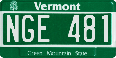 VT license plate NGE481