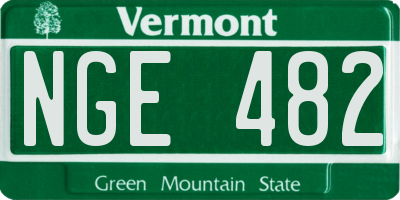 VT license plate NGE482