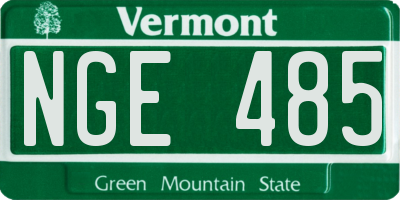 VT license plate NGE485