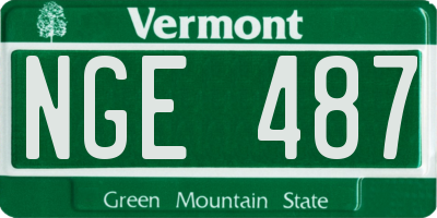 VT license plate NGE487