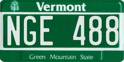 VT license plate NGE488