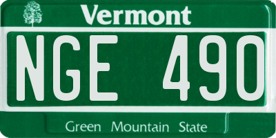 VT license plate NGE490
