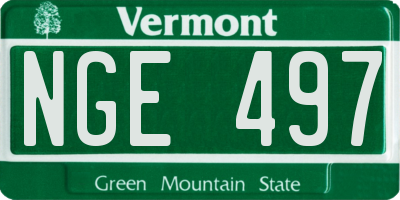 VT license plate NGE497