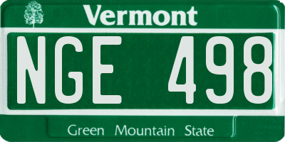 VT license plate NGE498