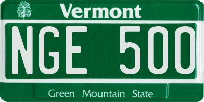 VT license plate NGE500