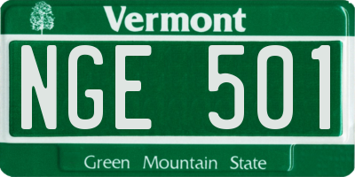 VT license plate NGE501