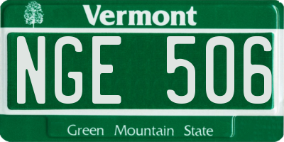 VT license plate NGE506