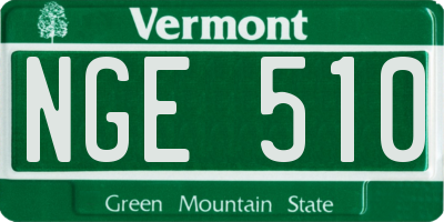 VT license plate NGE510