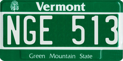 VT license plate NGE513