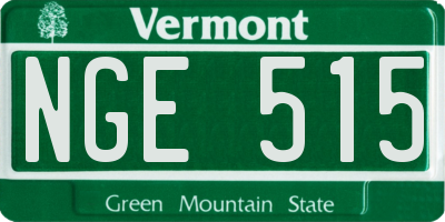 VT license plate NGE515